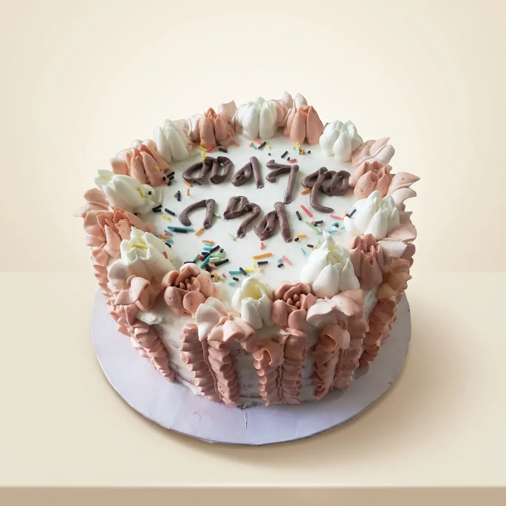 Pastel Meringue Kisses Birthday Cake