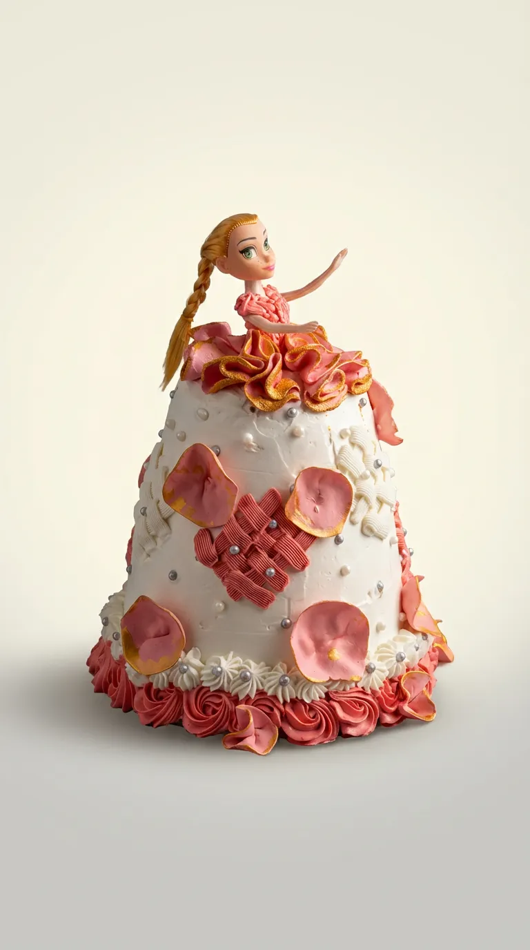 Coral Princess Birthday Gown Cake